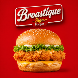 Broastique Sign. Burger
